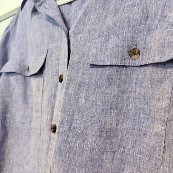 Lafayette 148 New York Ezra Linen Shirt 100% Organic Cotton - Picture 4 of 4